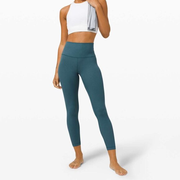 lululemon athletica Pants - NWT Lululemon Align High Rise Pant 25", Sz 6, Filigree Emboss Bermuda Teal